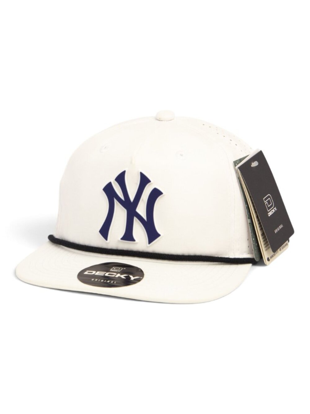 New York Yankees NY Navy 3D Perforated Rope Hat- White/ Black